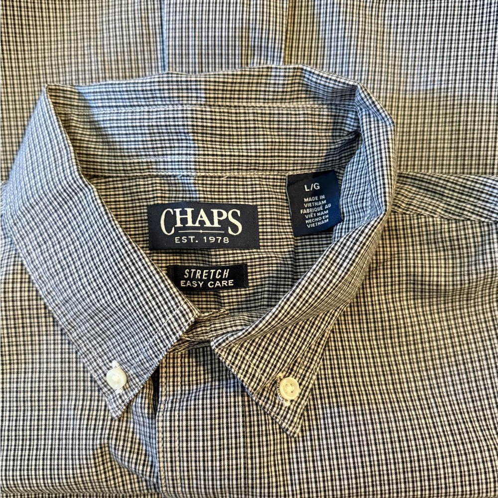Chaps Stretch Easy Care Button Down Shirt | Size L - Picture 3 of 3